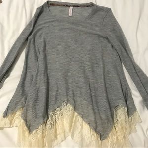 pale blue grey long sleeve shirt